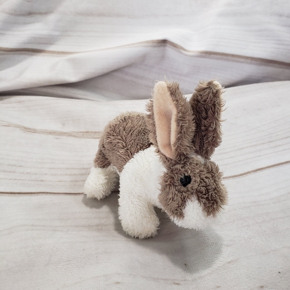 Folkmanis Mini Bunny Rabbit Plush Finger Puppet Brown White 5 Inch 2016 - Picture 10 of 10